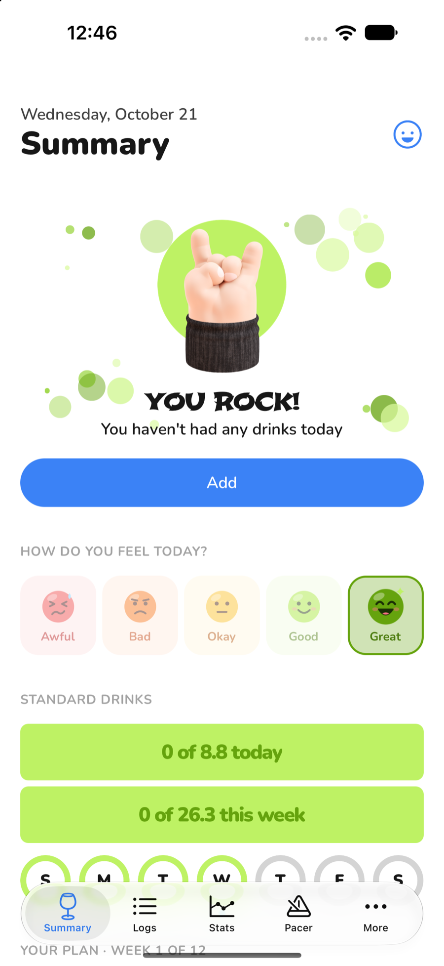 Pour Decision summary celebrating an alcohol-free day
